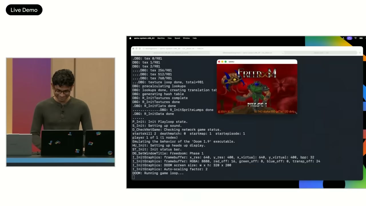 The live Doom demo makes agentic coding legible as repair inside a running system.
